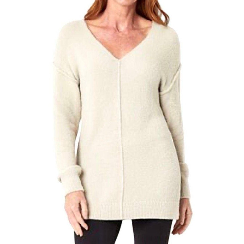 Stylus Cream White Exposed Seam Marshmallow Sweater